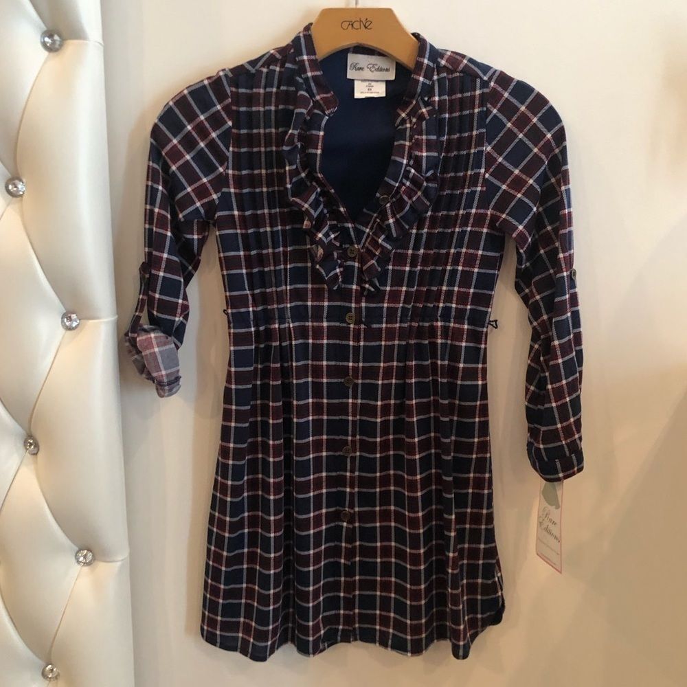 Navy plaid dress